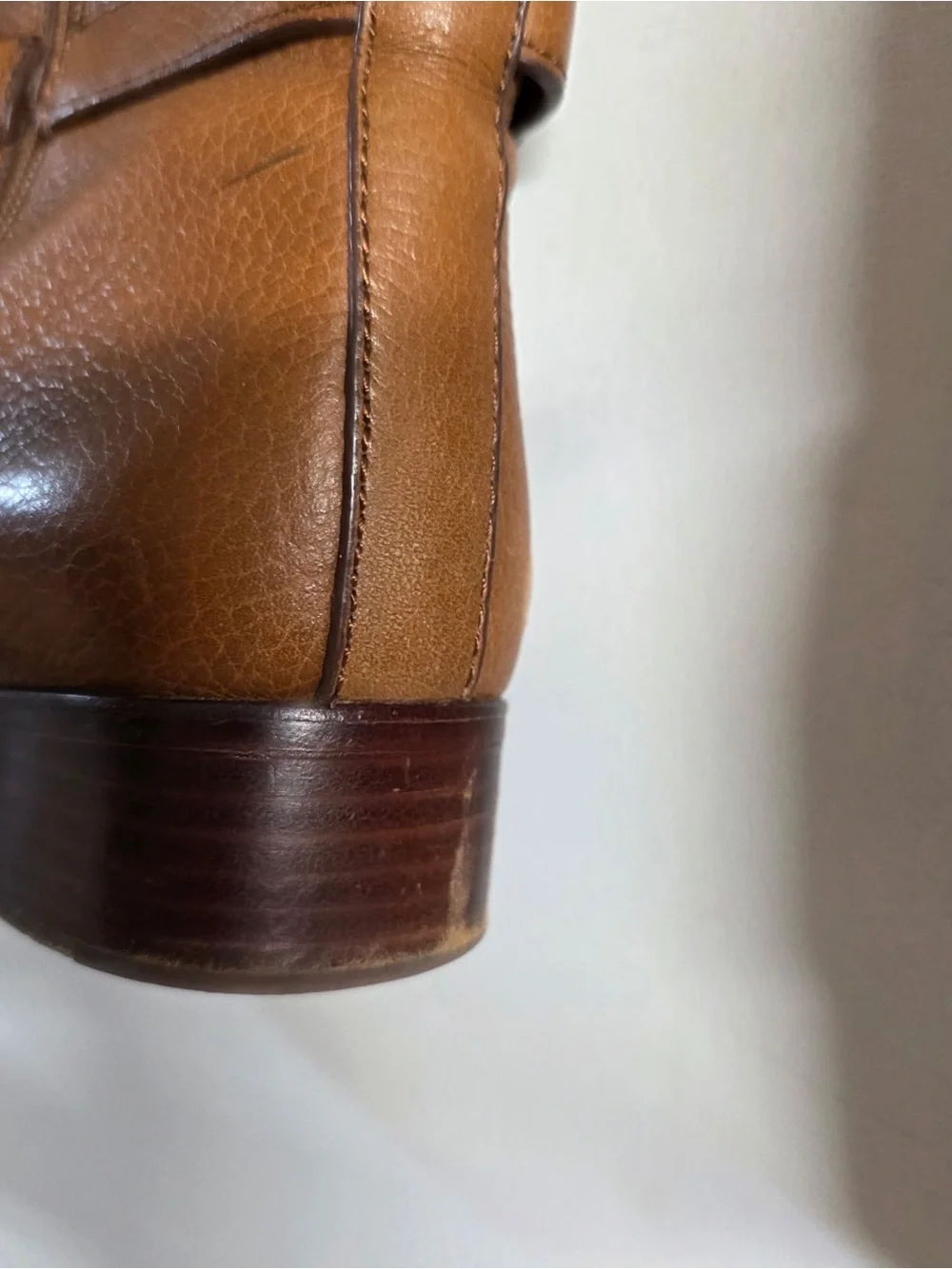 Tory Burch Cognac Leather Over-the-Knee Boots with Gold Logo